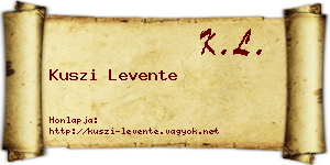 Kuszi Levente névjegykártya